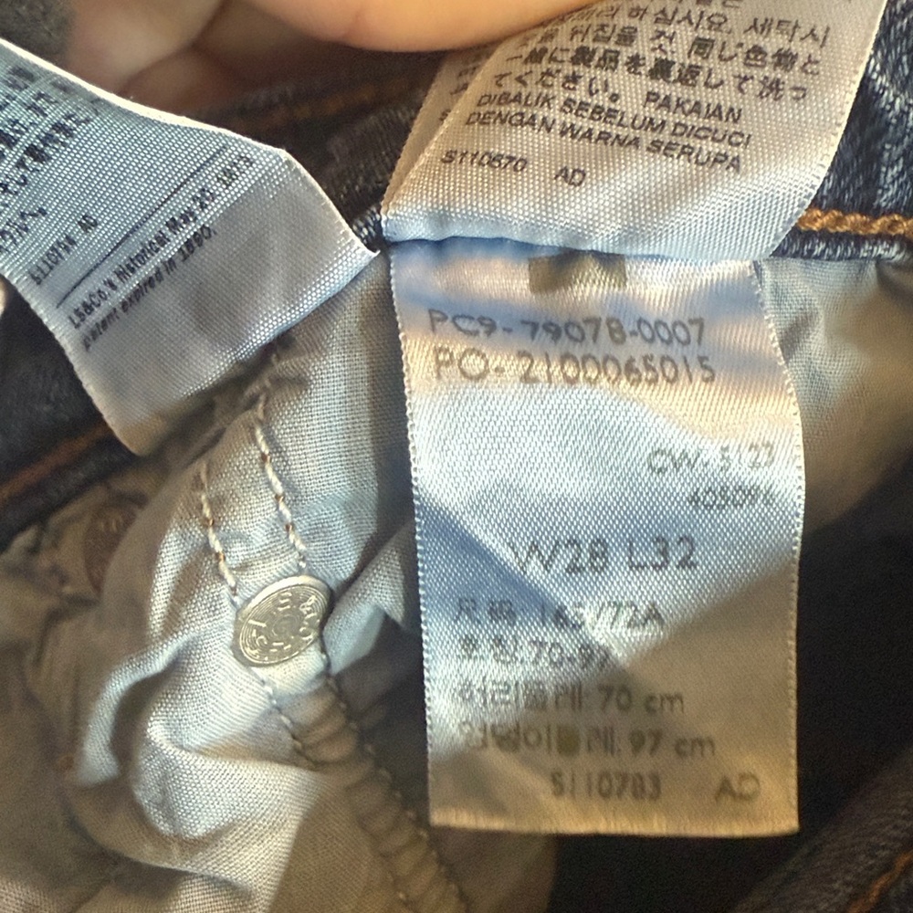 Levi’s Ribcage Straight Dark Wash Jeans Size 28 - Picture 9 of 11